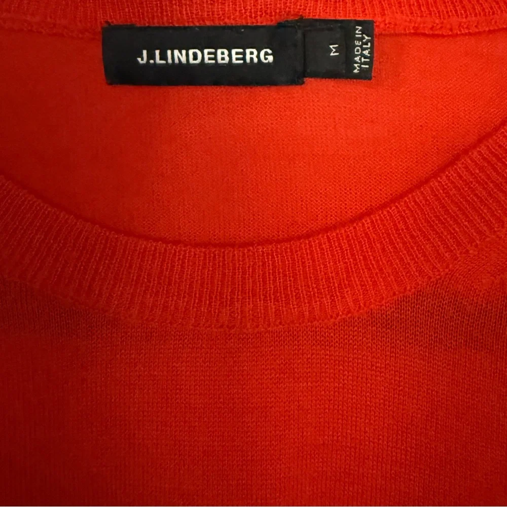 J.Lindeberg Red 100% Cashmere Crewneck Sweater – Size M – Made‎ in Italy